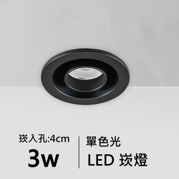 【崁入孔4公分】3W單色光LED崁燈｜F05-11-620510