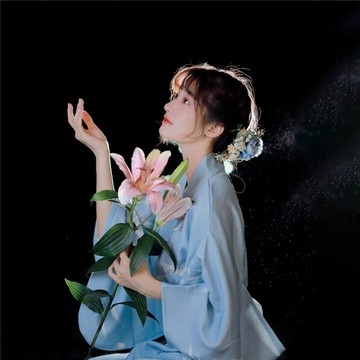 神明少女和服寫真女溫柔日式竹葉和風改良中國風影樓主題拍照服裝