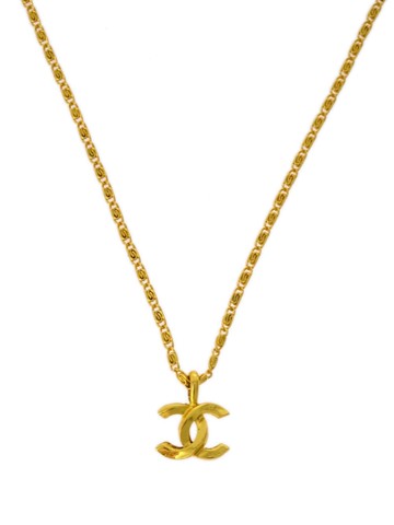 CHANEL Pre-Owned - 1982 mini CC pendant necklace - women - Gold Plated - One Size