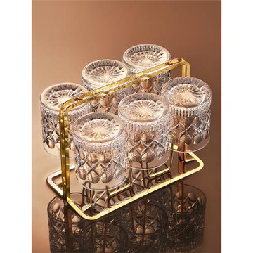 高顏值威士忌酒杯玻璃啤酒杯家用杯子套裝紅酒杯高級感水杯洋酒杯