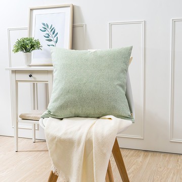 百搭純色抱枕-條紋綠