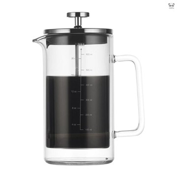 雙層玻璃法壓壺 按壓過濾咖啡器具 帶刻度法式咖啡壺 600ml
