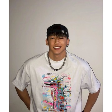 男生純棉短袖 印花圖案短袖 Z 少年感寬鬆穿搭短袖 oversize上衣 夏季內搭打底T恤 圓領休閒短袖