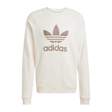 Adidas Trefoil Crew JN7007 男 長袖上衣 運動上衣 休閒穿搭 舒適 經典 米白