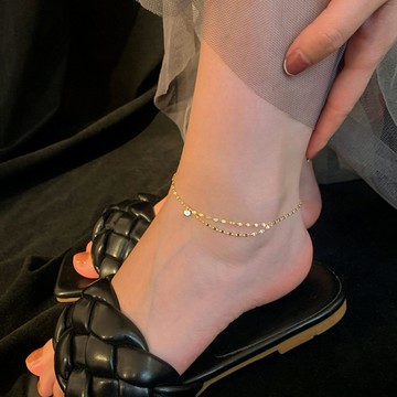 2022年新款純銀腳鏈女高級感ins小眾設計冷淡風時尚性感腳踝鏈潮