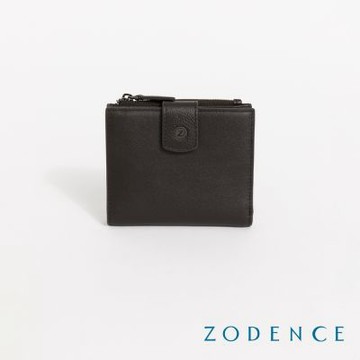 ZODENCE SOLAN進口真皮零錢袋10卡短夾-深咖
