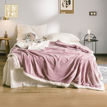 【京都手祚】多功能雙面牛奶絨羊羔絨保暖毯兩用被套(升級雙人6x7被套/馬卡龍系列/蓄溫保暖/冬季必備)