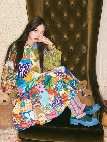 拼接碎花襯衫長袖拼布復古氣質