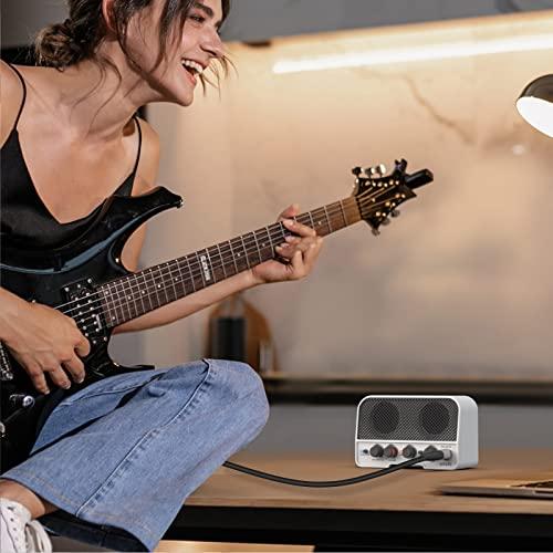 LEKATO ミニギターアンプ エレキギターアンプ 小型 2つサウンドチャンネル 充電式 5W Bluetooth機能 ヘッドホン端子搭載 AUX入力 自宅 練習用 日本語取扱説明書