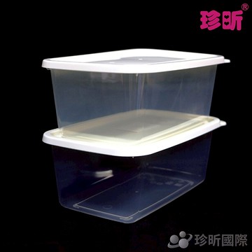 【珍昕】台灣製 長型微波便當盒(1件2入) 2.7 L (長約26.1cmx寬約16.7cmx高約10.3cm)餐盒/保鮮盒/可微波