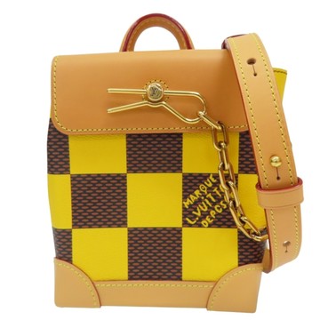LOUIS VUITTON LV 路易威登 黃/棕色 棋盤格帆布 Pop Nano Steamer 肩背包 N40536 【二手名牌BRAND OFF】