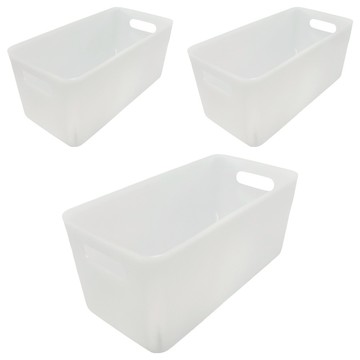 HIMARAYA 軟質收納整理箱 窄型 2.2L  透明色  3個  25.5 x 13 x 11.5cm