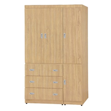 文創集 包爾4尺四門三抽衣櫃(三色可選)-121x58x(高)200cm免組