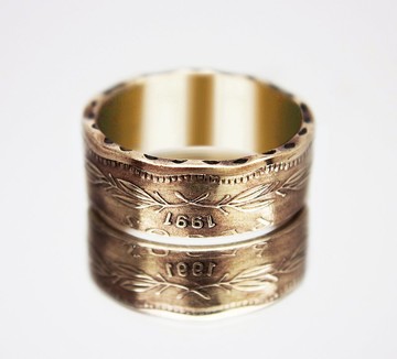 智利硬幣戒指 50 比索 1981-2021 年男士硬幣戒指 女士硬幣戒指