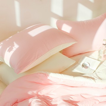 Lucid Sleep 韓國製柔軟Dear My雙面水洗枕頭套  糖果粉  60 x 40cm  2個