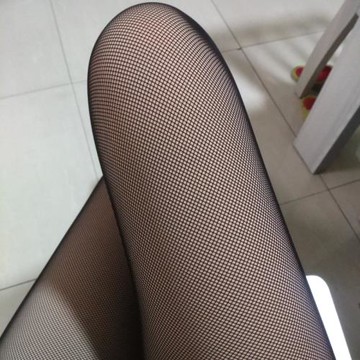 秋冬性感高腰收腹假透肉打底褲加絨加厚鏤空網紗踩腳保暖褲襪中厚