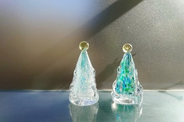 玻璃聖誕樹 ～藍色雙色組～