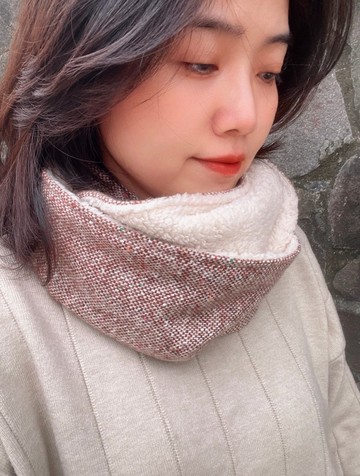 咖啡牛奶  羊毛雙面刷毛圍脖 圍巾