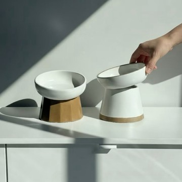 Latisha 陶瓷寵物食碗連底座 – 型號 PET-10