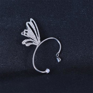 RJ New York 精靈仙女蝴蝶翅膀水鑽無耳洞掛式耳環(左右耳單入)