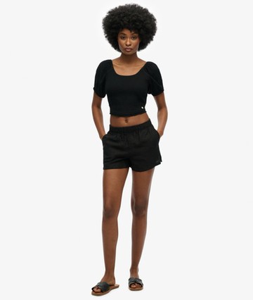 Superdry Women's Linen Shorts Black Size: 2