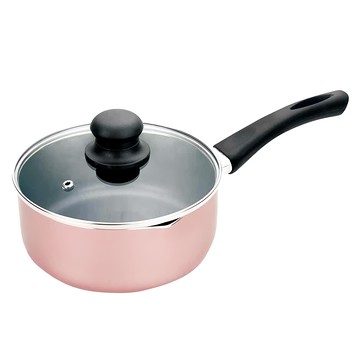 CookPower 鍋寶 金鑽不沾湯鍋 附鍋蓋 高導熱合金鍋身 萬用鍋型 煎煮炒炸  18cm  玫瑰金  1個