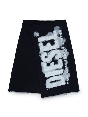 Diesel Kids - watercolour-effect print wallet skirt - kids - Cotton - 8 yrs - Black