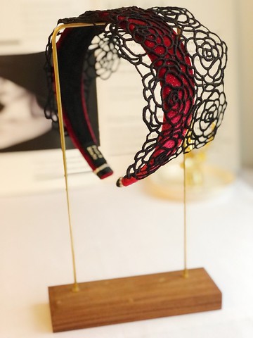 原創黑色鏤空玫瑰花髮箍