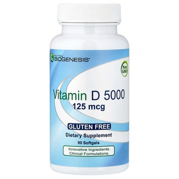 Nutra BioGenesis, 維生素 D 5000，125 微克，90 粒軟膠囊