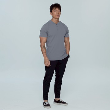 CozyTech 華夫格亨利釦短袖