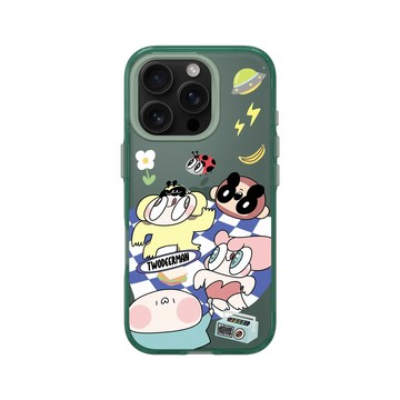 iPhone 16 Pro Clear 憂墨綠 - 鹿人 Twodeerman - 草地野餐小隊