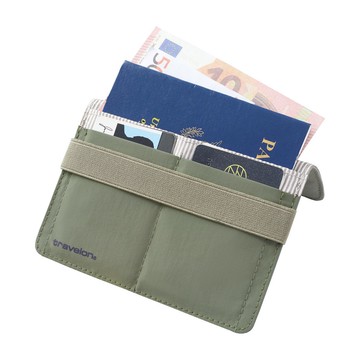 《TRAVELON》防盜綁帶護照夾(抹茶綠)