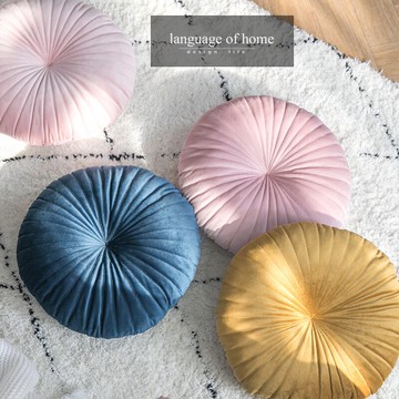 小南瓜圓形靠墊網紅抱枕ins沙發靠枕民宿樣板房軟裝藍色粉色黃色