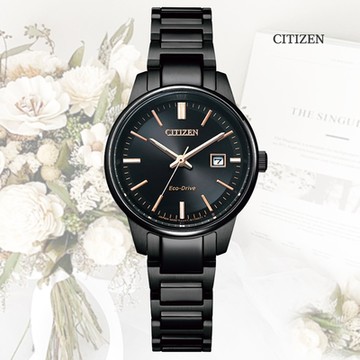 CITIZEN 星辰 PAIR 光動能 日系簡約 時尚黑 女錶 手錶 EW2597-86E 父親節 送禮