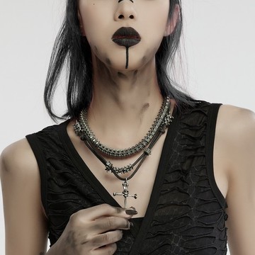 維京薩滿骨骸十字架護符項鍊 / 兩件套 / 萬聖節