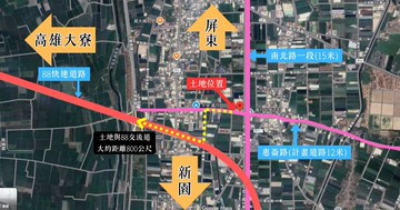 萬丹南北路三角窗美地｜屏東縣萬丹鄉崙頂段