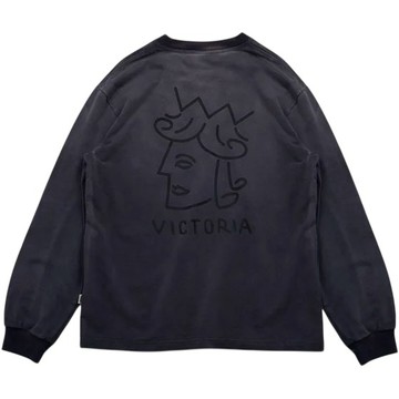 VICTORIA HK 2621006 SUNFADED QH L/S TEE 長T (水洗黑色)