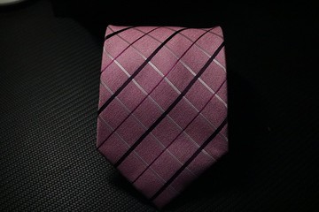 粉色格紋真絲領帶婚禮配飾領帶百搭