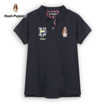 Hush Puppies POLO衫 女裝精緻HP品牌刺繡狗短袖POLO衫