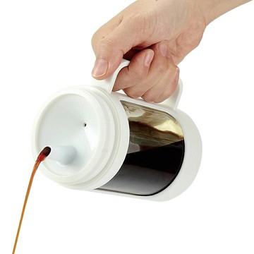 日本ASVEL油控式350ml調味油手提玻璃壺(白色)