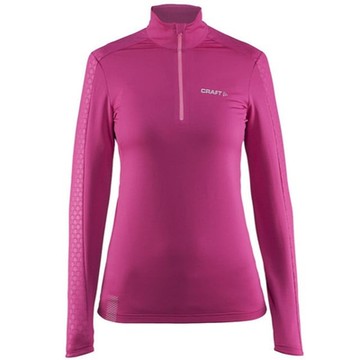 【Craft】女 Facile Embossed Halfzip 長袖拉鍊中層衣.排汗衣.上衣_1904524-2403 桃紅
