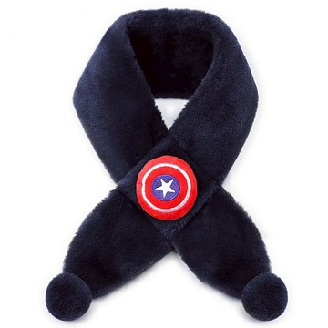 MARVEL 漫威 兒童絨毛保暖圍巾 HM1013  90 x 10cm  美國隊長盾牌 藏青色  1條