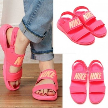 S.G NIKE TANJUN SANDAL 粉紅色 螢光粉 魔鬼氈 防水 涼鞋 運動 882694-600