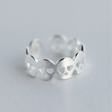 925純銀戒指開口戒-精選個性氣質骷髏頭情人節生日禮物女飾品73dt649【獨家進口】【米蘭精品】