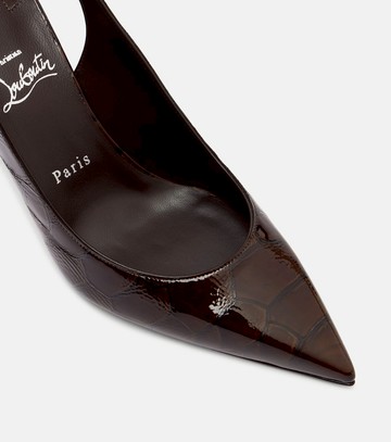 Christian Louboutin Condora 85 croc-effect slingback pumps