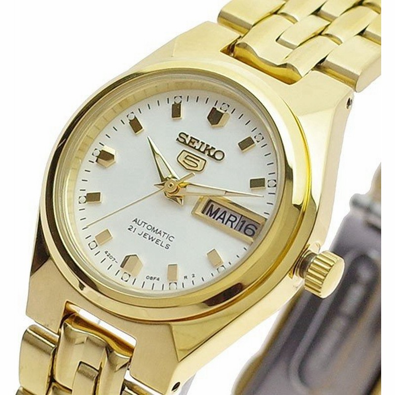 腕時計 レディース セイコー Seiko 腕時計 レディース Symk46k セイコー5 Seiko5 自動巻き ホワイト ゴールド ステンレス ケース ステンレス ベルト 通販 Lineポイント最大0 5 Get Lineショッピング