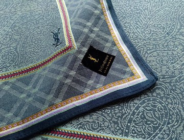 YvesSaintLaurent 復古手帕 緹花織紋 18.5 x 18 英吋