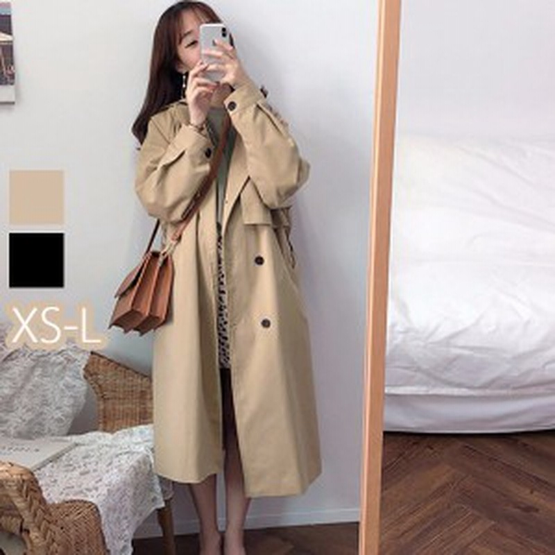 トレンチコート 小柄 春 ロング レディース テロンチ 小さいサイズ 韓国 秋 定番 コート ロングコート 体型カバー 上品コート ブラック 2 通販 Lineポイント最大1 0 Get Lineショッピング