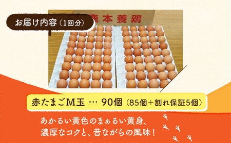 赤たまご M玉 90個（85個＋5個割れ保証）タマゴ 玉子 熊本県たまご 卵 国産たまご 新鮮たまご あかたまご M玉たまご 熊本たまご 濃厚たまご [ZCA014]