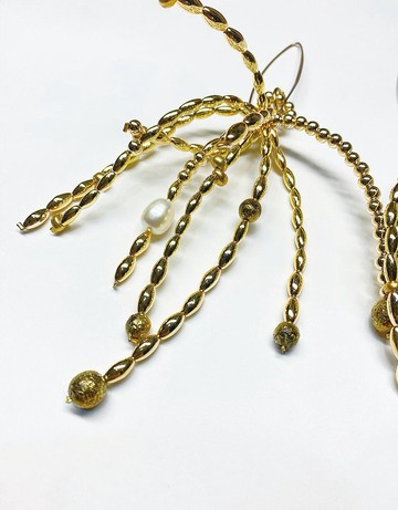 金色噴泉耳環